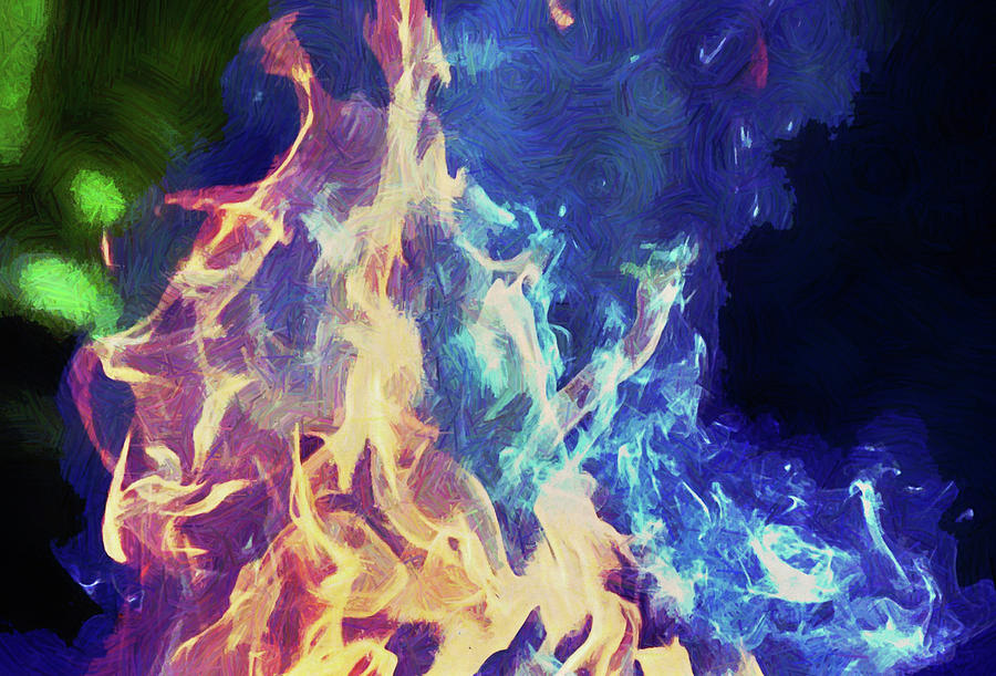 Fire Within Flaming Abstract Digital Art by Gaby Ethington