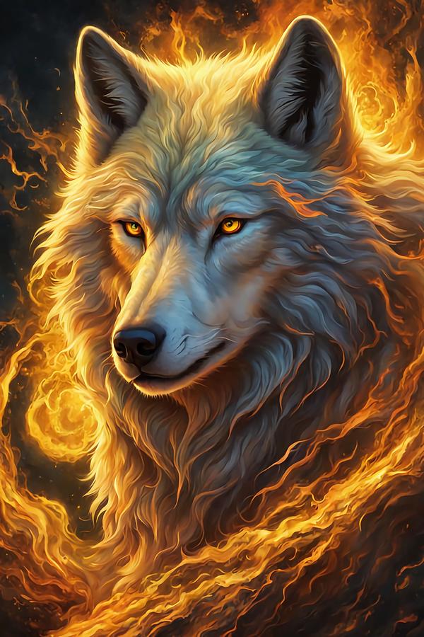 FIRE WOLF ai Digital Art by Dreamz - - Fine Art America