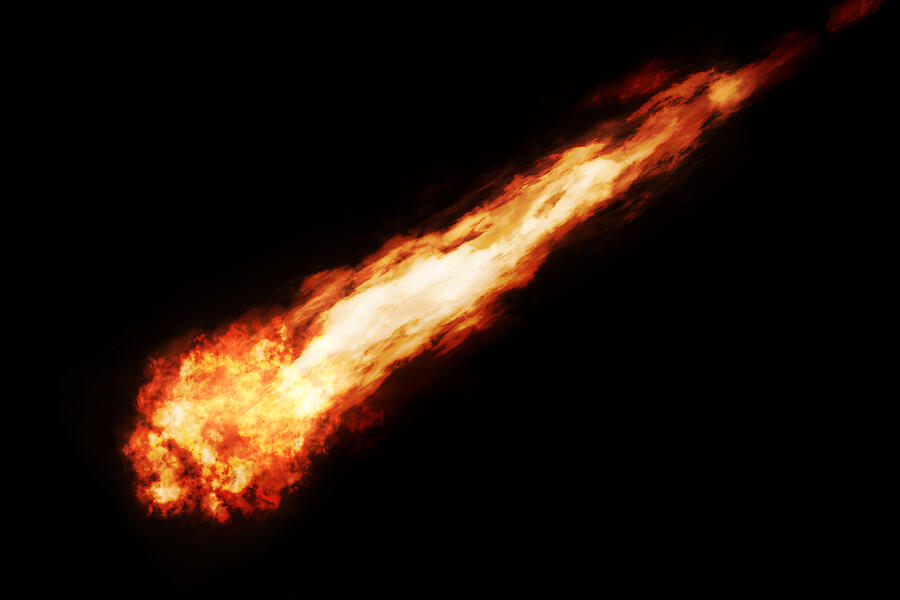 Fireball streaking across black sky Photograph by TheCrimsonMonkey