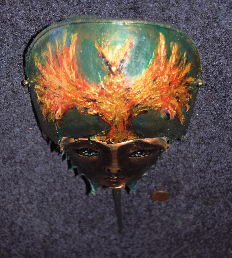 Firebird Mask Mixed Media by Roger Swezey