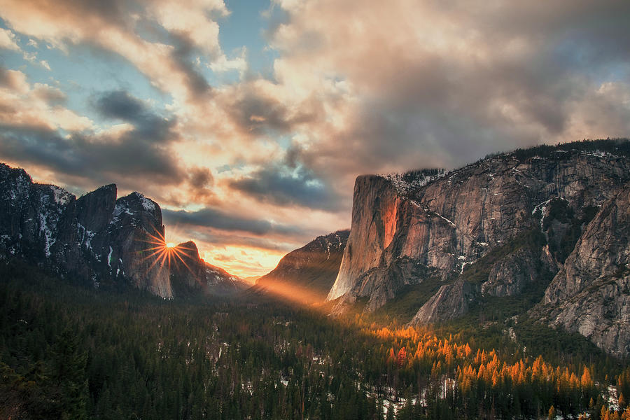 Firefall Drama - Wide Yosemite Valley Photograph by Vincent James