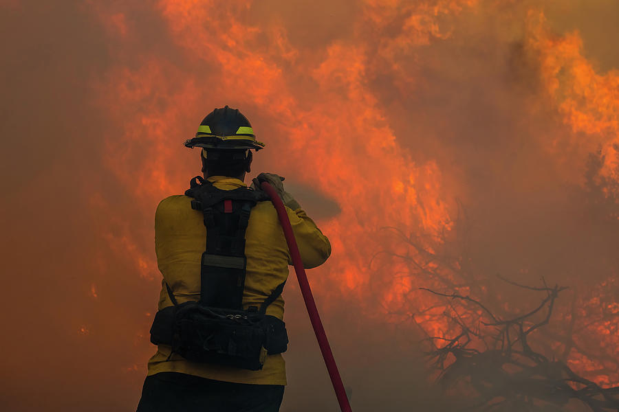 Fire Photograph - Firefighter 2 by Brian Knott Photography