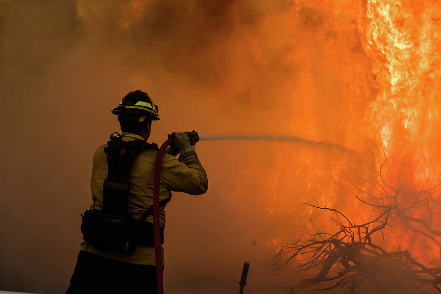 Fire Photograph - Firefighter 3 by Brian Knott Photography