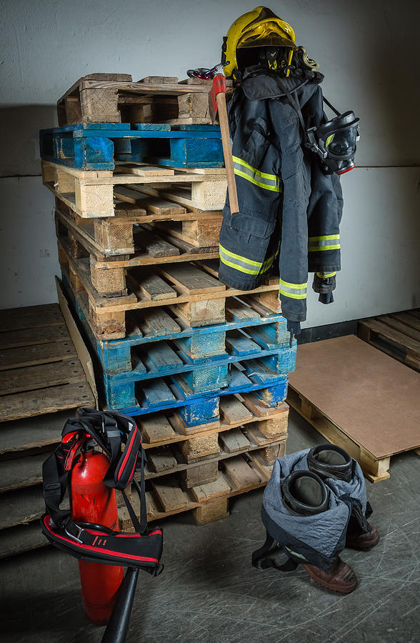 Firefighter equipment ready for intervention Photograph by Doble.d