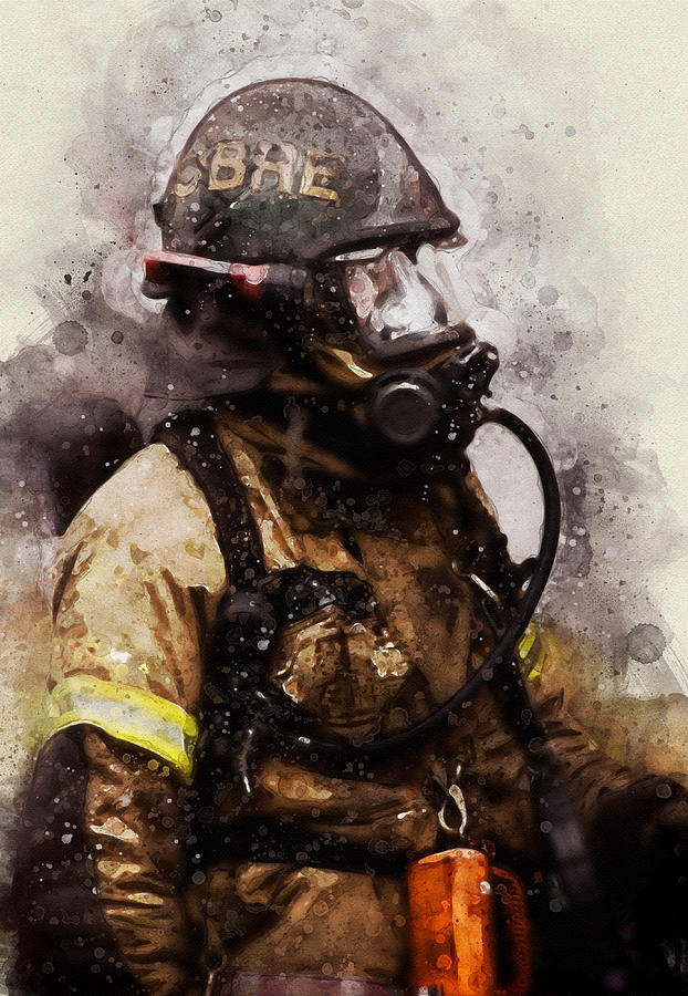 Firefighter Digital Art by Geir Rosset