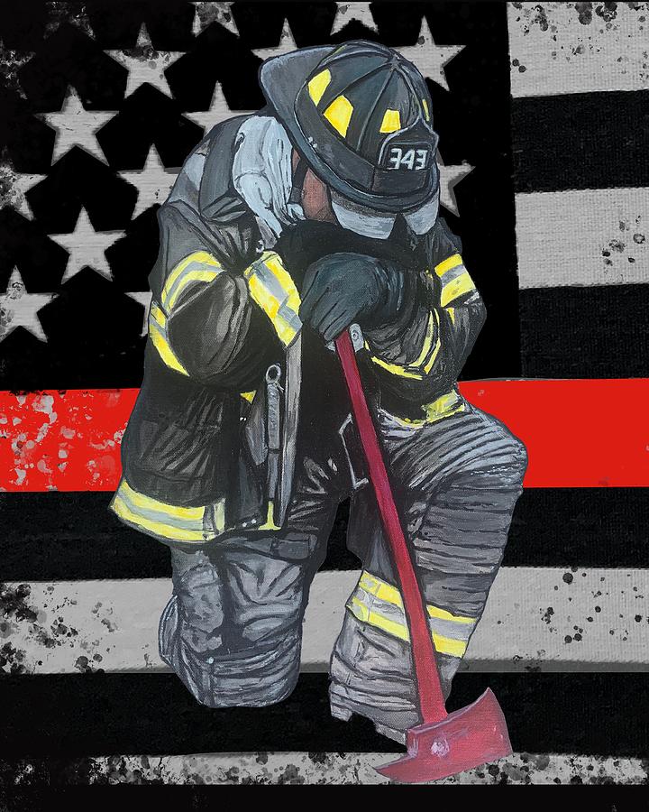 Firefighter Mixed Media by Thomas Mcfadden - Fine Art America