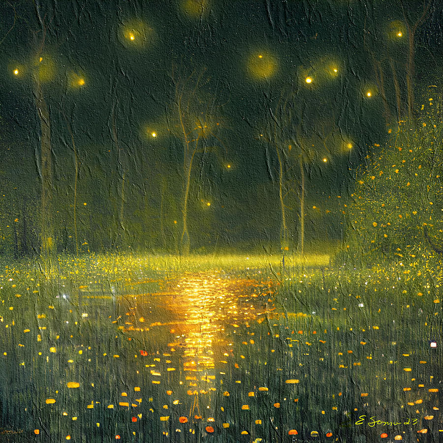 Fireflies Galore Digital Art by Elaine Sonne - Fine Art America