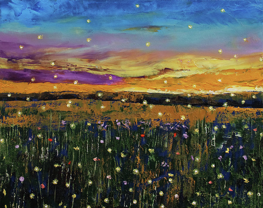 Flower Painting - Fireflies by Michael Creese