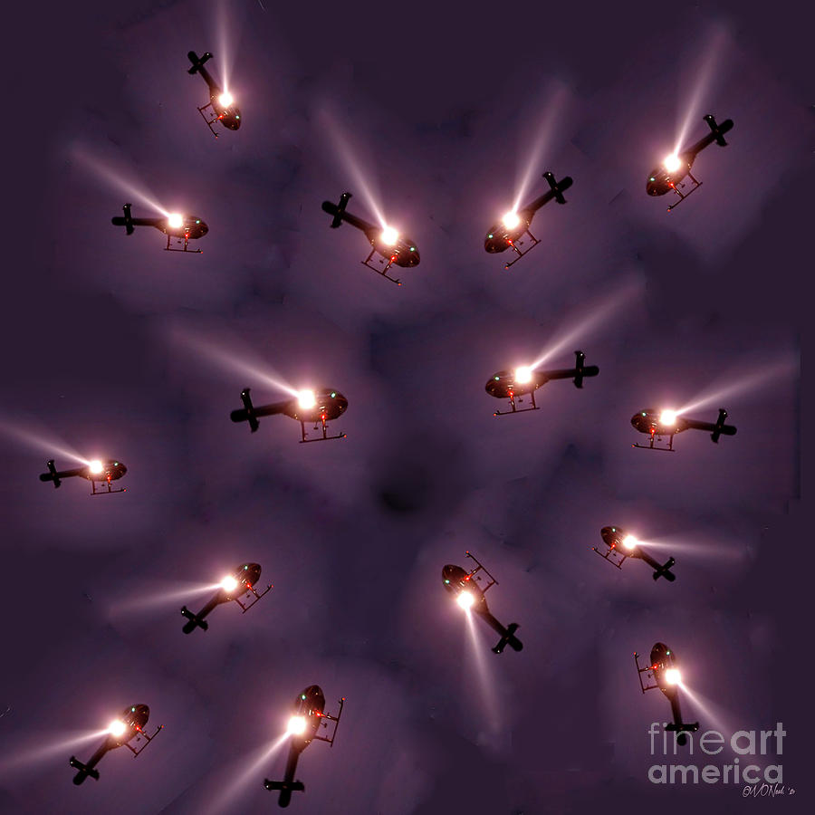 Helicopter Digital Art - Fireflies by Walter Neal
