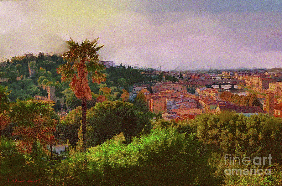 Firence - View from the Piazzale Michelangolo Digital Art by Lutz Roland Lehn