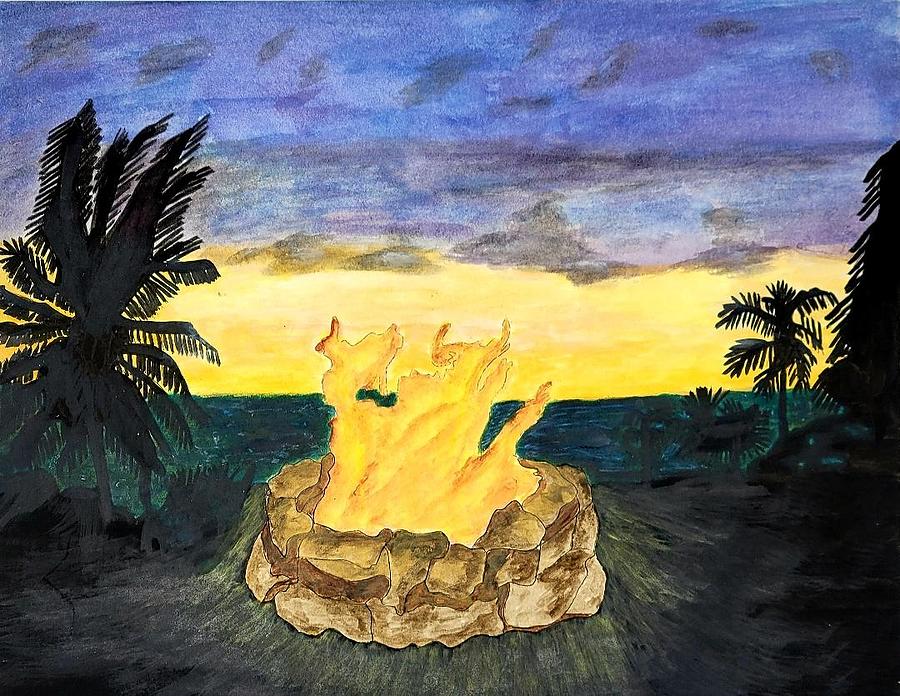 Firepit Painting by Kingsley Krafts