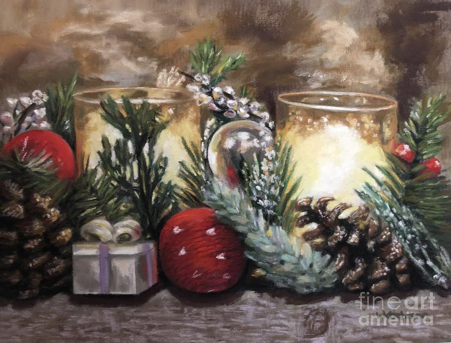 Fireplace Candles Pastel by Wendy Koehrsen