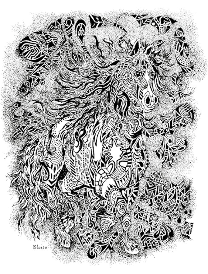 Firestorm In Black And White Drawing by Yvonne Blasy