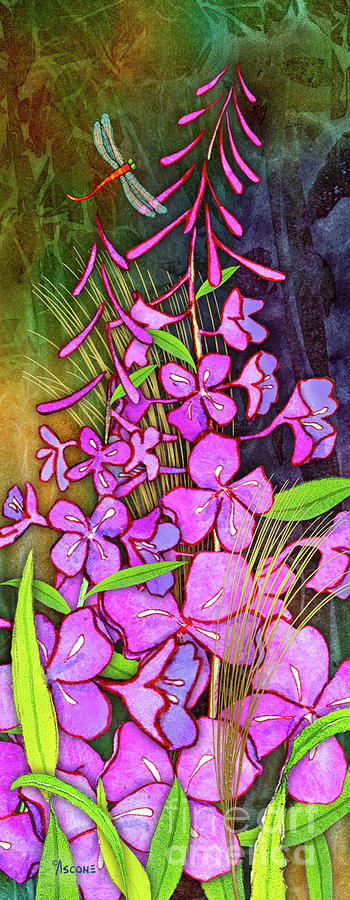 Fireweed Flower Tower Painting by Teresa Ascone