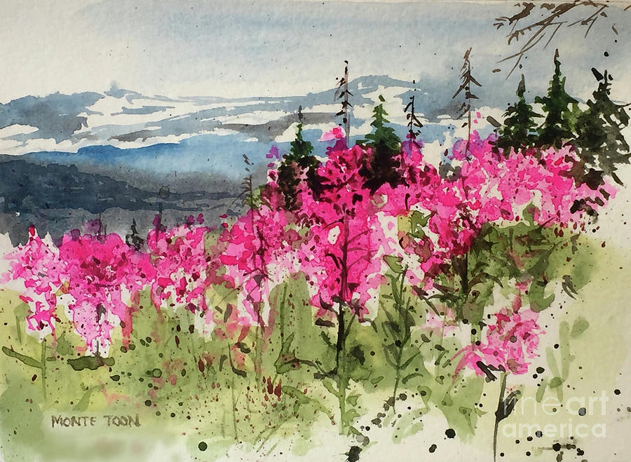 Fireweed Painting by Monte Toon