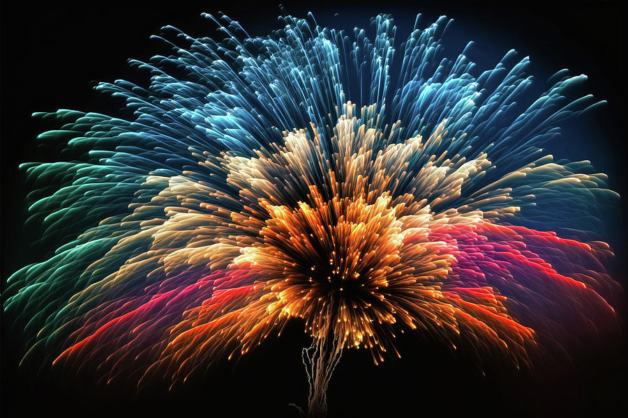 Fireworks 01 Colorful Digital Art by Matthias Hauser