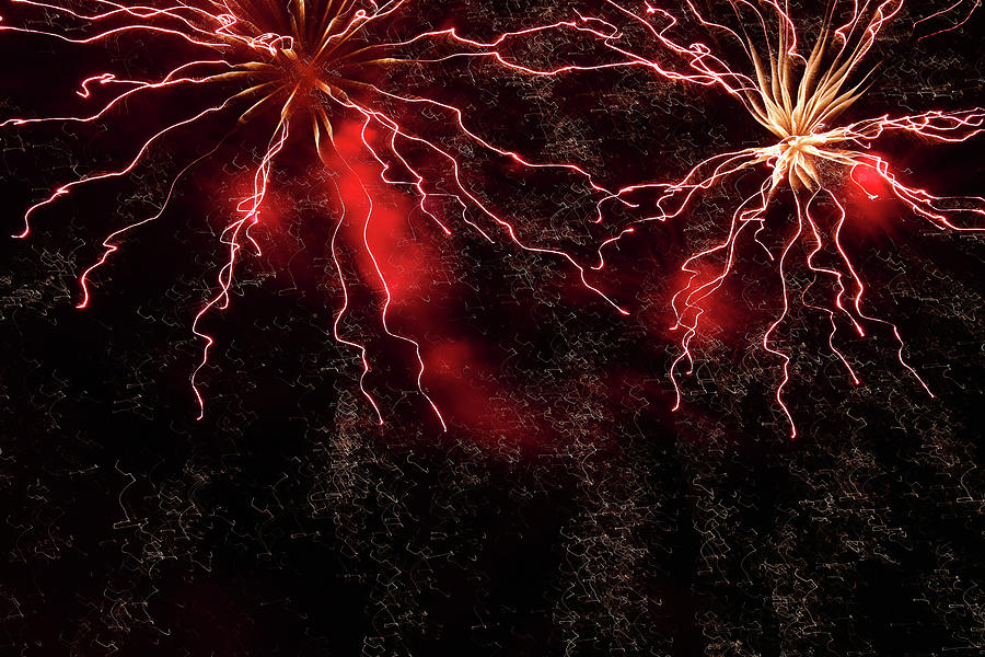 Fireworks Abstract 6807 070421 Photograph by Mary Bedy