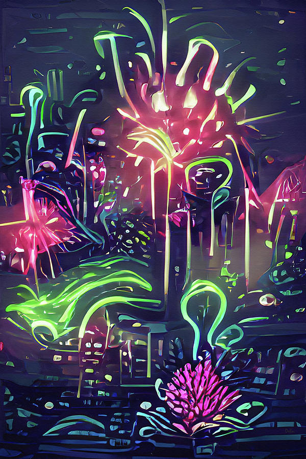 Fireworks Abstract Lights 101 Mixed Media by Movie Poster Prints