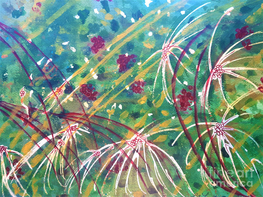 Fireworks and Fireflies Painting by L A Feldstein