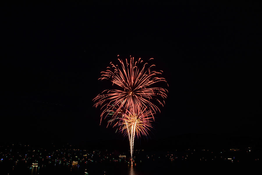 Fireworks At Lake Coeur Dalene 1 Photograph