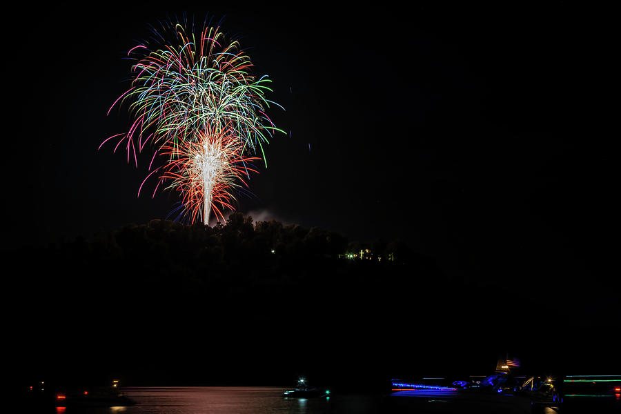 Fireworks at Cheat Lake July 4th 2022 8 Photograph by Dan Friend Fine