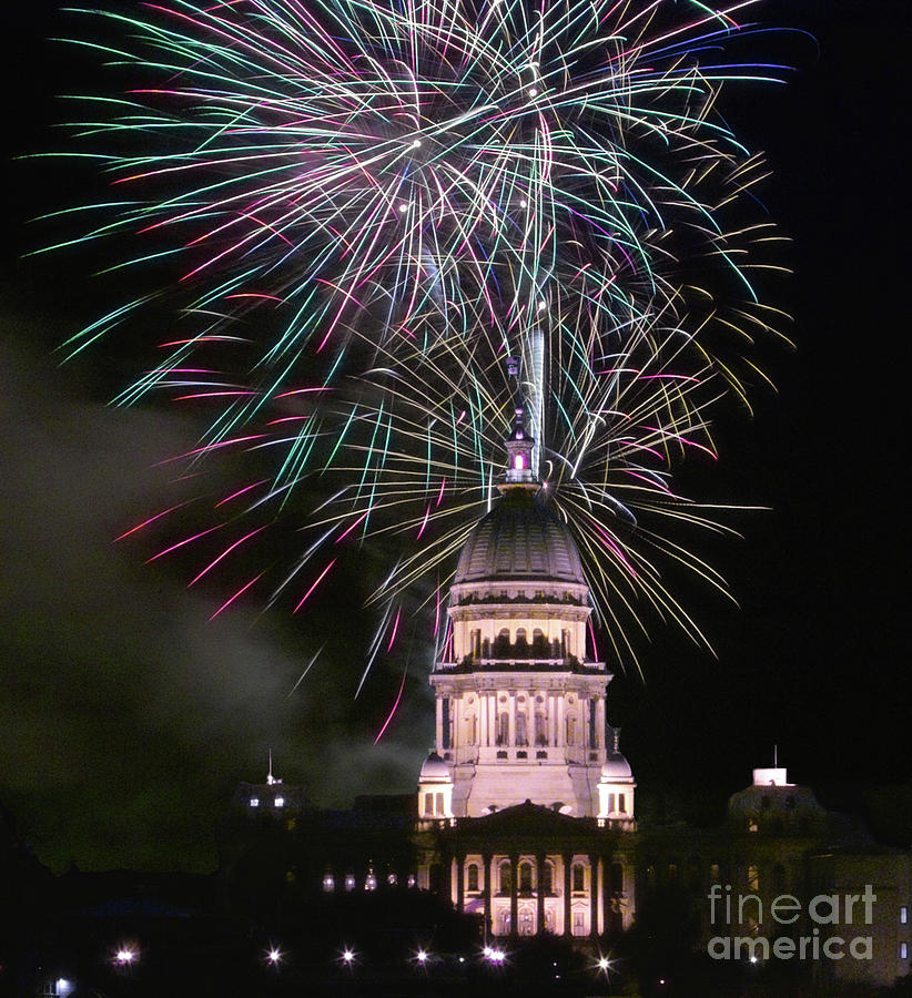 Fireworks at Illinois State Capital Springfield  Photograph by Kimberly Blom-Roemer