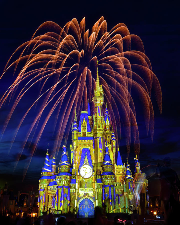 Fireworks at the Magic Kingdom Photograph by Mark Andrew Thomas