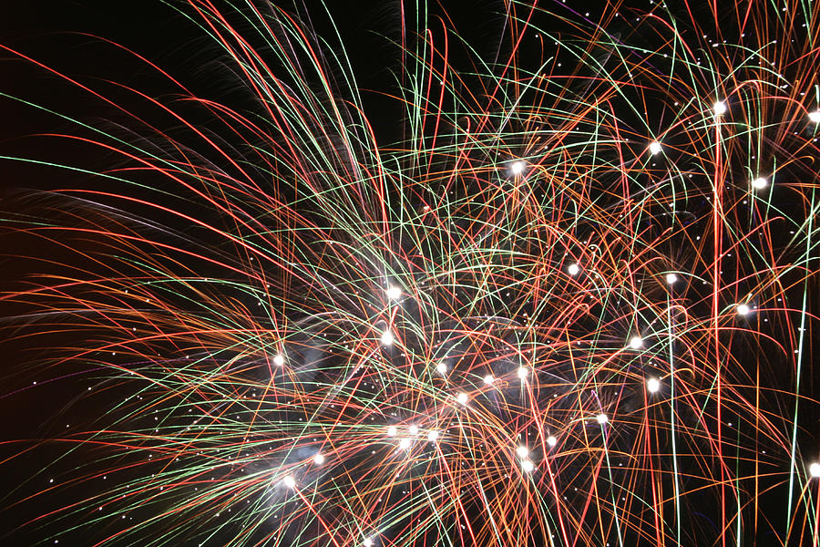Pattern Photograph - Fireworks Display At Night   by Paul Thompson