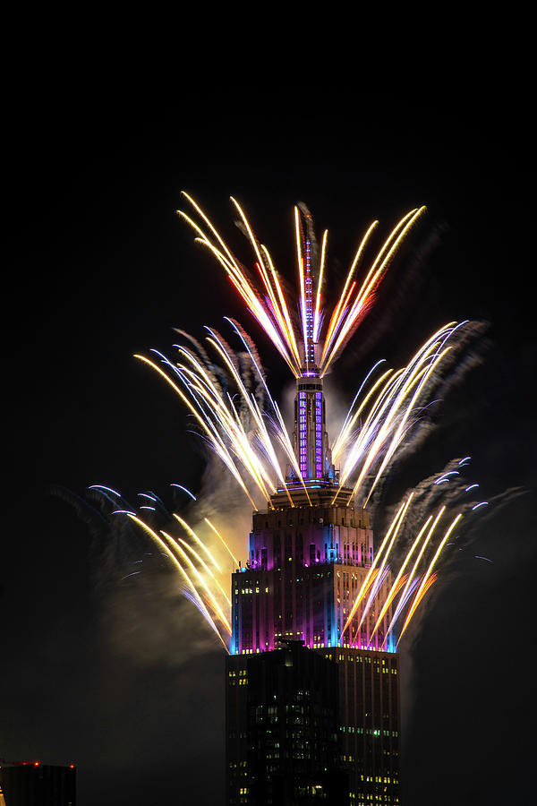 Fireworks Empire State Building Photograph by Fernando Magrane Fine