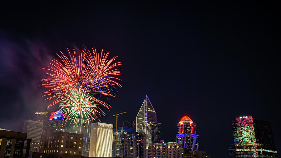 Fireworks in Charlotte Photograph by Jon Helm Fine Art America