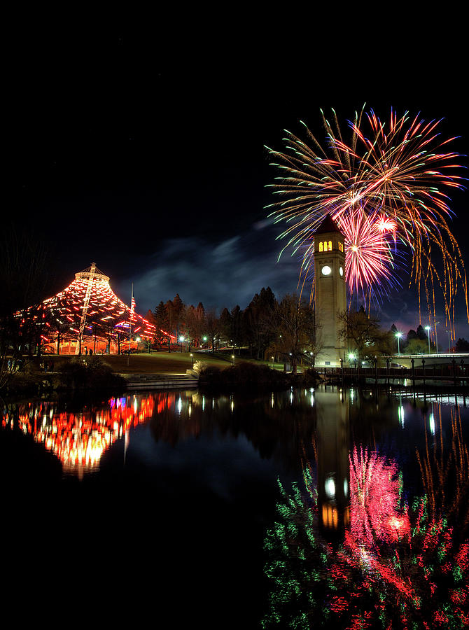 Fireworks in Riverfront Park Photograph by James Richman Fine Art America