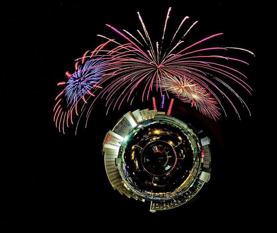 Fireworks In Stereo Over Daytona Beach Photograph by Alice Gipson Pixels