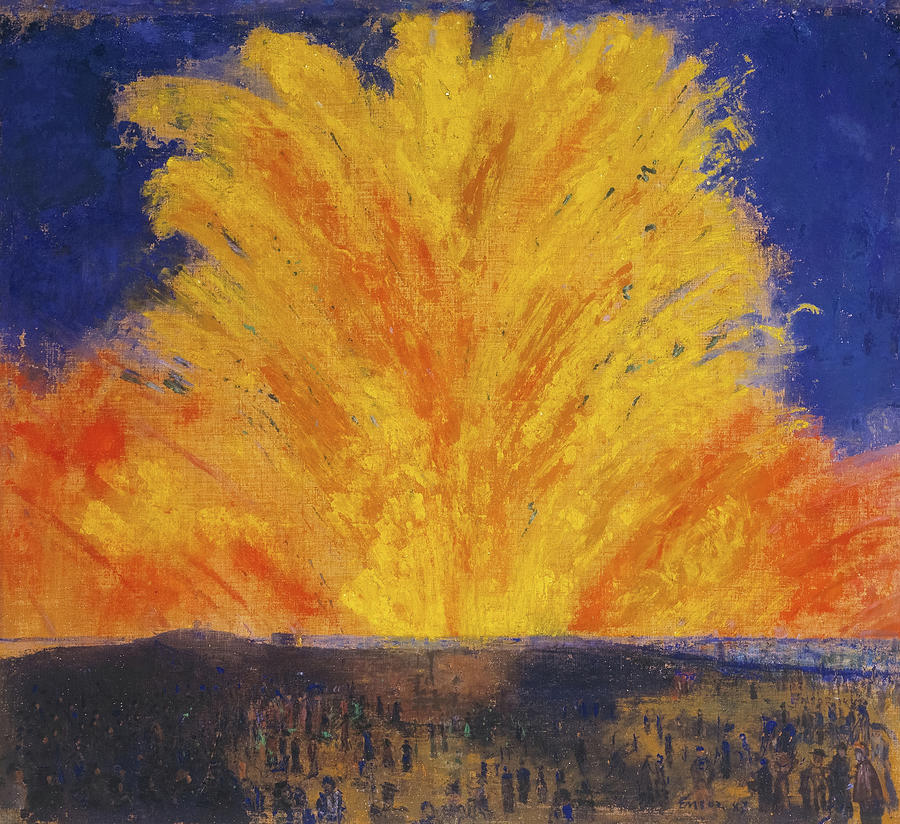 Surrealism Painting - Fireworks by James Ensor