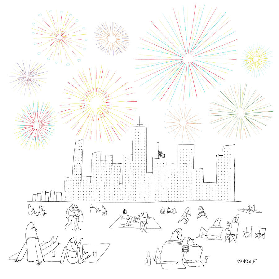 Fireworks Drawing by Jared Nangle