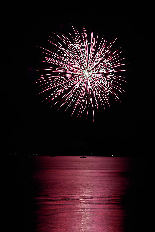 Fireworks Lake Mille Lacs Photograph by Paul Freidlund