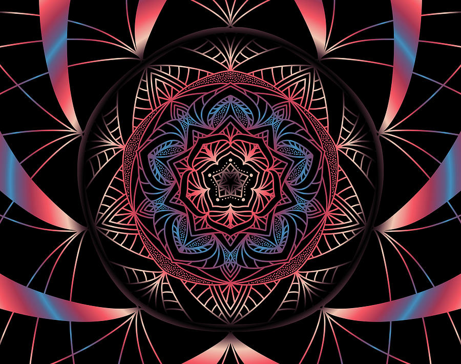 Fireworks Mandala Digital Art by Angie Tirado