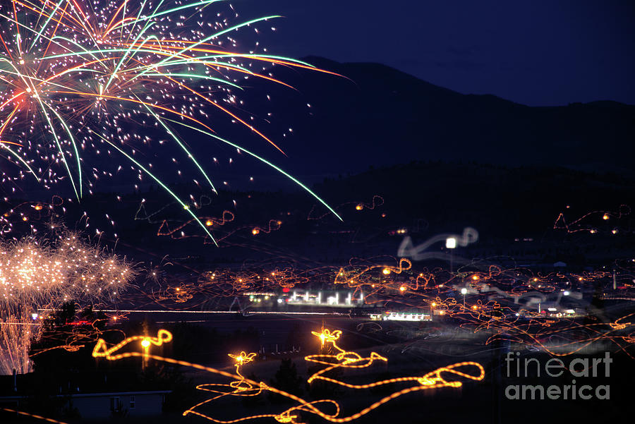 Fireworks Multi Overlay Photograph by Kae Cheatham
