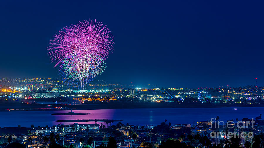 Fireworks over Americas Finest City Photograph by Sam Antonio