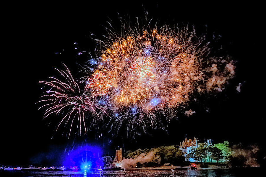 Fireworks Over Boldt Castle Photograph by Tom Singleton Pixels