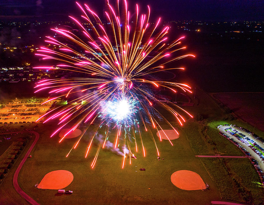 Fireworks Over Lowe Park Photograph by Christopher V Sherman Fine Art