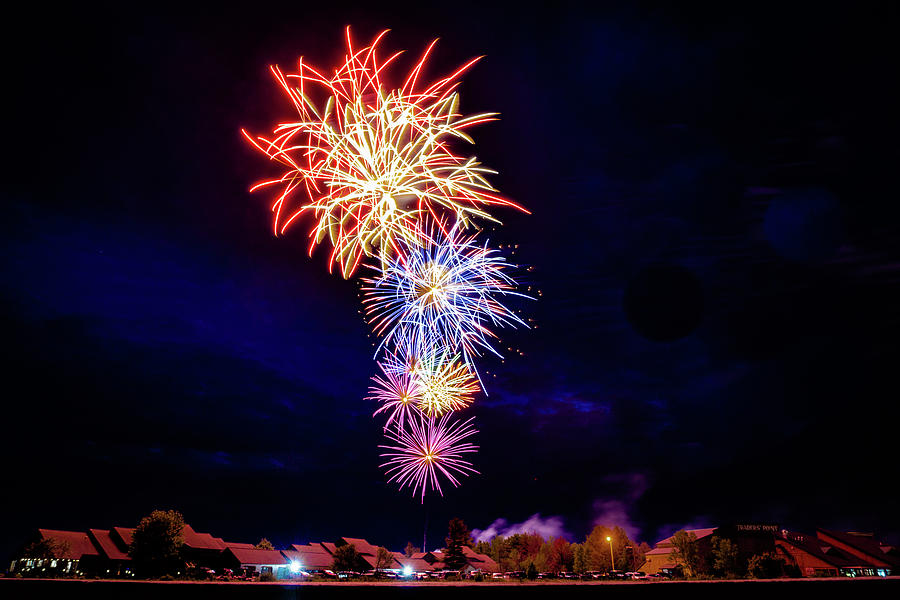 Fireworks Over Manistique Photograph by Bill Pevlor