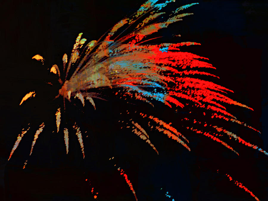 Fireworks Over Mt. Olivet Abstract Photograph by Mike McBrayer