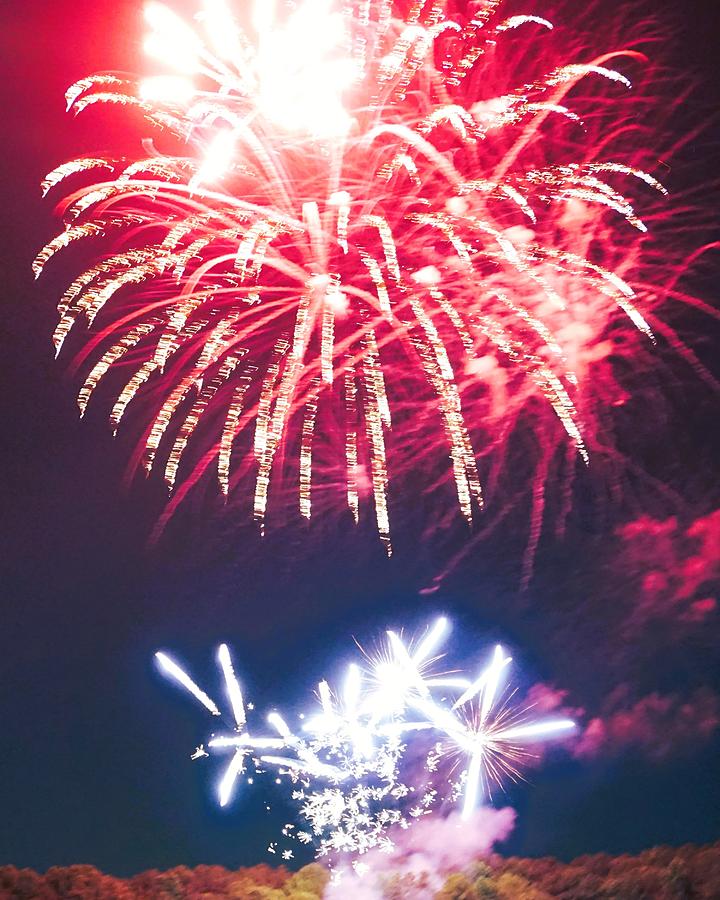 Fireworks over the Lake Photograph by Michael VanPatten Fine Art America