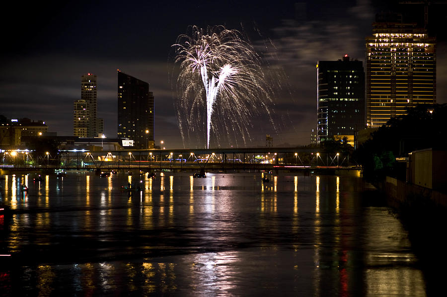 Fireworks rain down Photograph by Brooke Pennington
