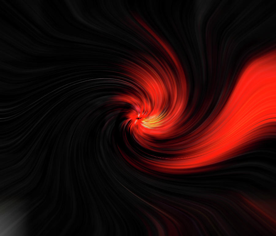 Fireworks Red Swirl Abstract Digital Art by Lorraine Palumbo