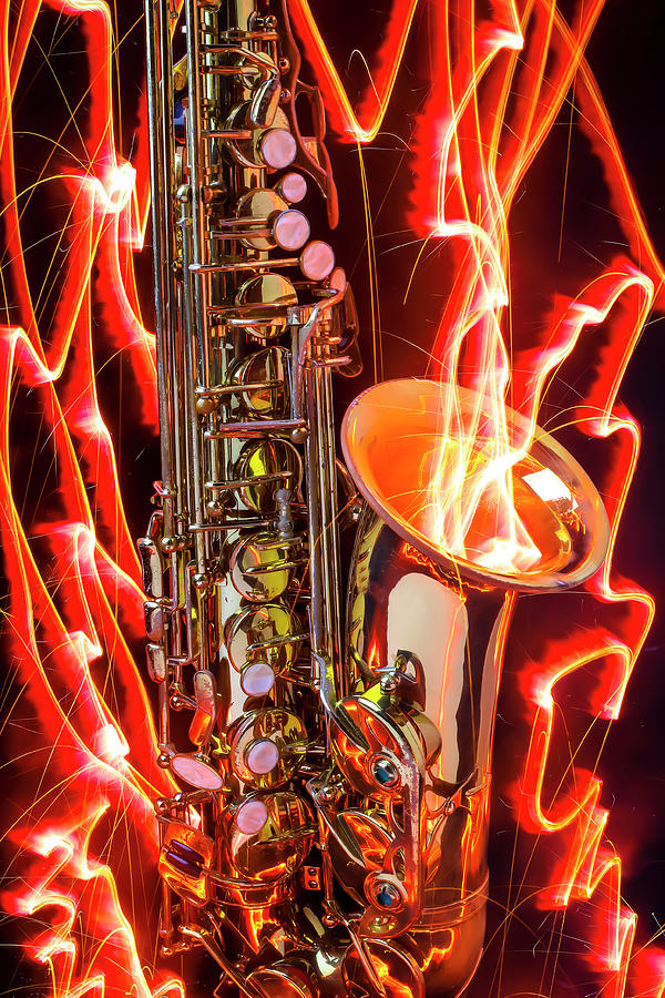 Firey Sax Photograph by Garry Gay