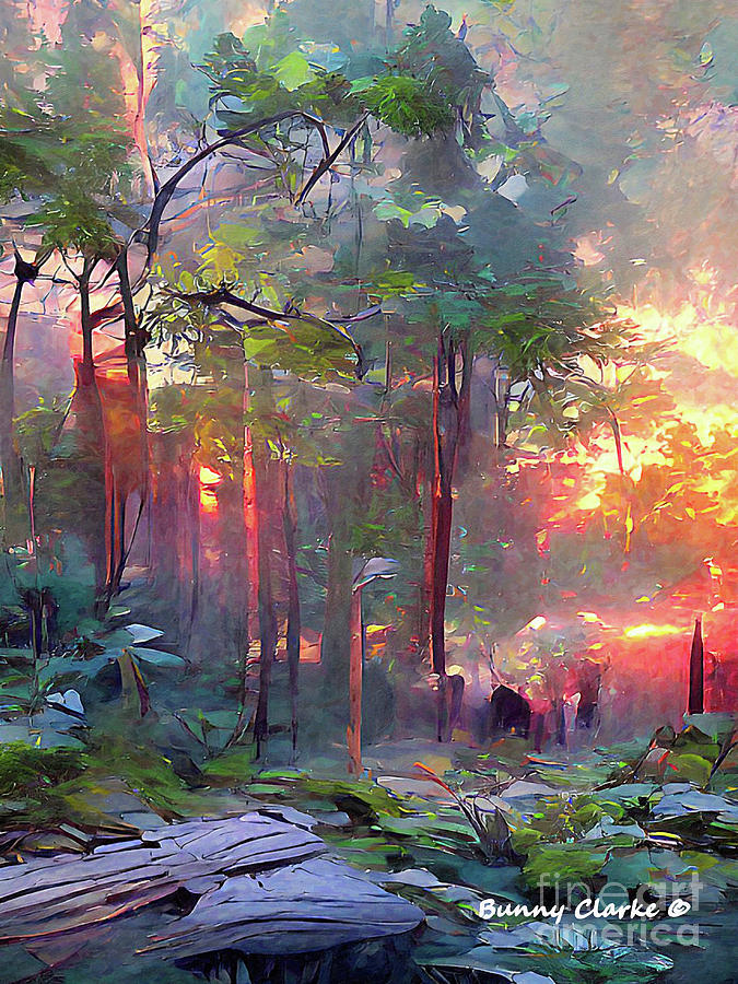 Firey Sunrise Digital Art by Bunny Clarke