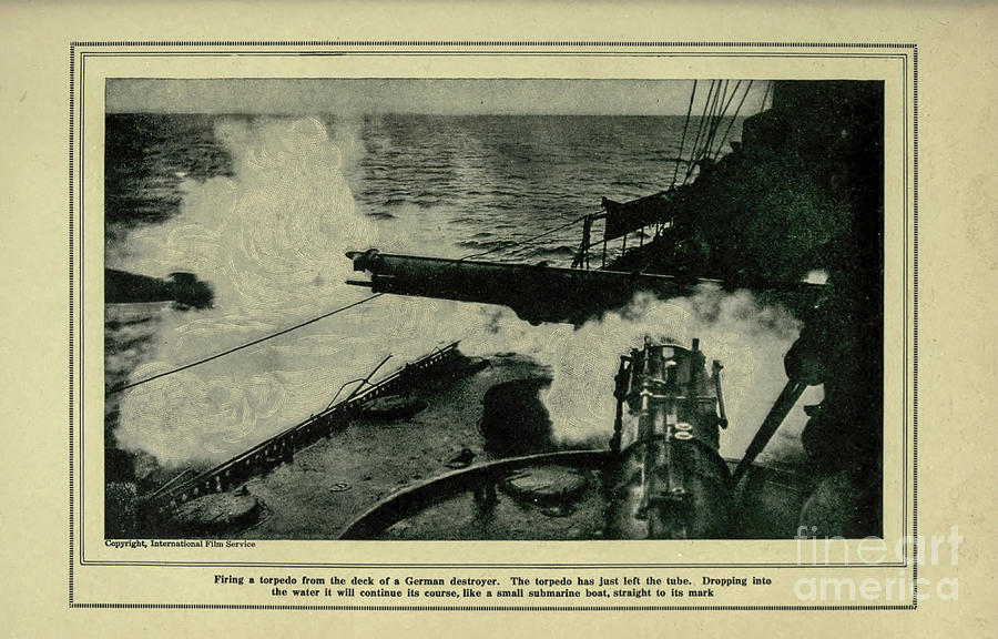 Firing a Torpedo from the Deck of a Destroyer k2 Photograph by Historic ...