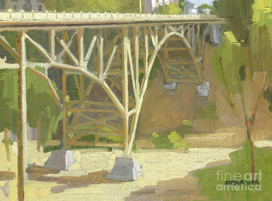 First Avenue Bridge Over Maple Canyon - San Diego, California Painting by Paul Strahm