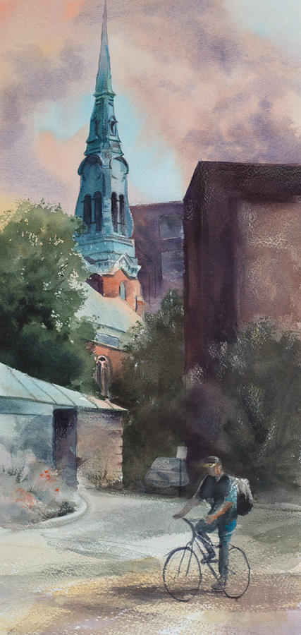 First Baptist Church Painting by Amanda Amend